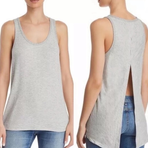 RAG‎ & BONE Large Gray Kat Split Back Tank Top NWT - Picture 1 of 7